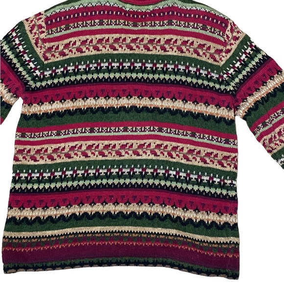 Vintage Heirloom Collectibles Red Nordic Knit Zip Up Cardigan Sweater 90’s Y2K - Picture 5 of 9